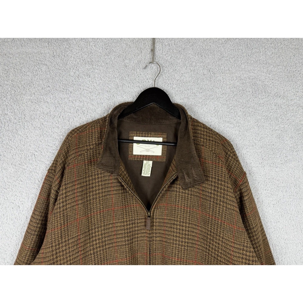 ORVIS Weatherbreaker Men's Wool Plaid Glen Bomber‎ Jacket Size 2XL Full Zip - Picture 4 of 8